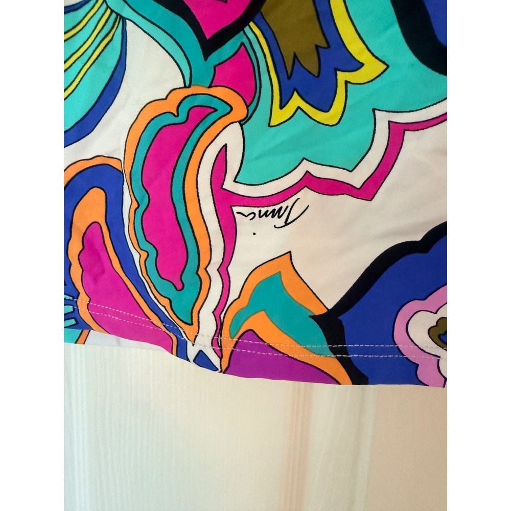 Trina Turk Womens Floral Halter Tankini Top Multicolor Psychedelic Print Size 10 - Picture 5 of 8